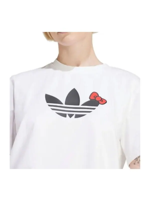 Футболка с трилистником hello kitty Adidas — изображение 2 из 3, белый/черный