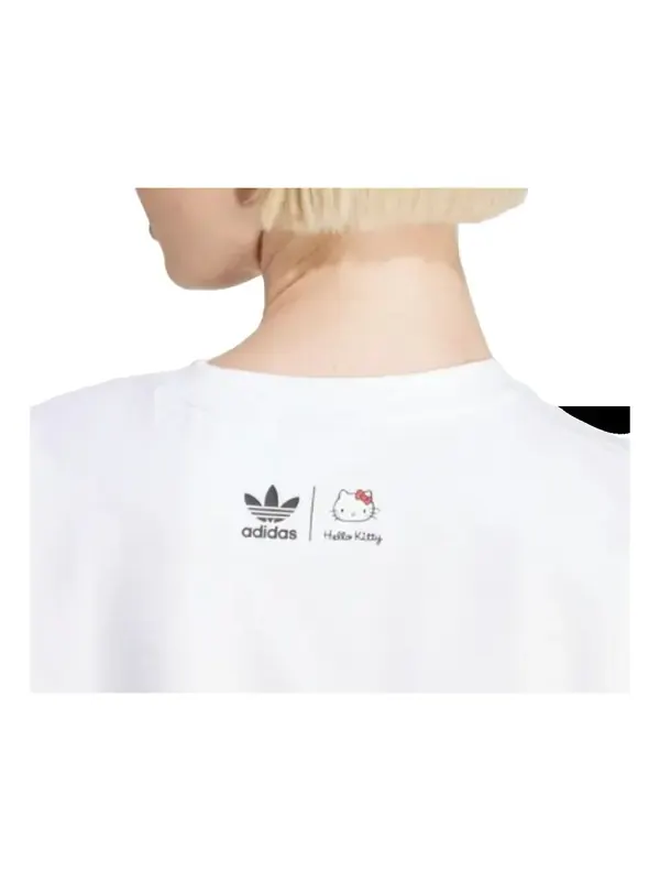 Футболка с трилистником hello kitty Adidas — изображение 3 из 3, белый/черный