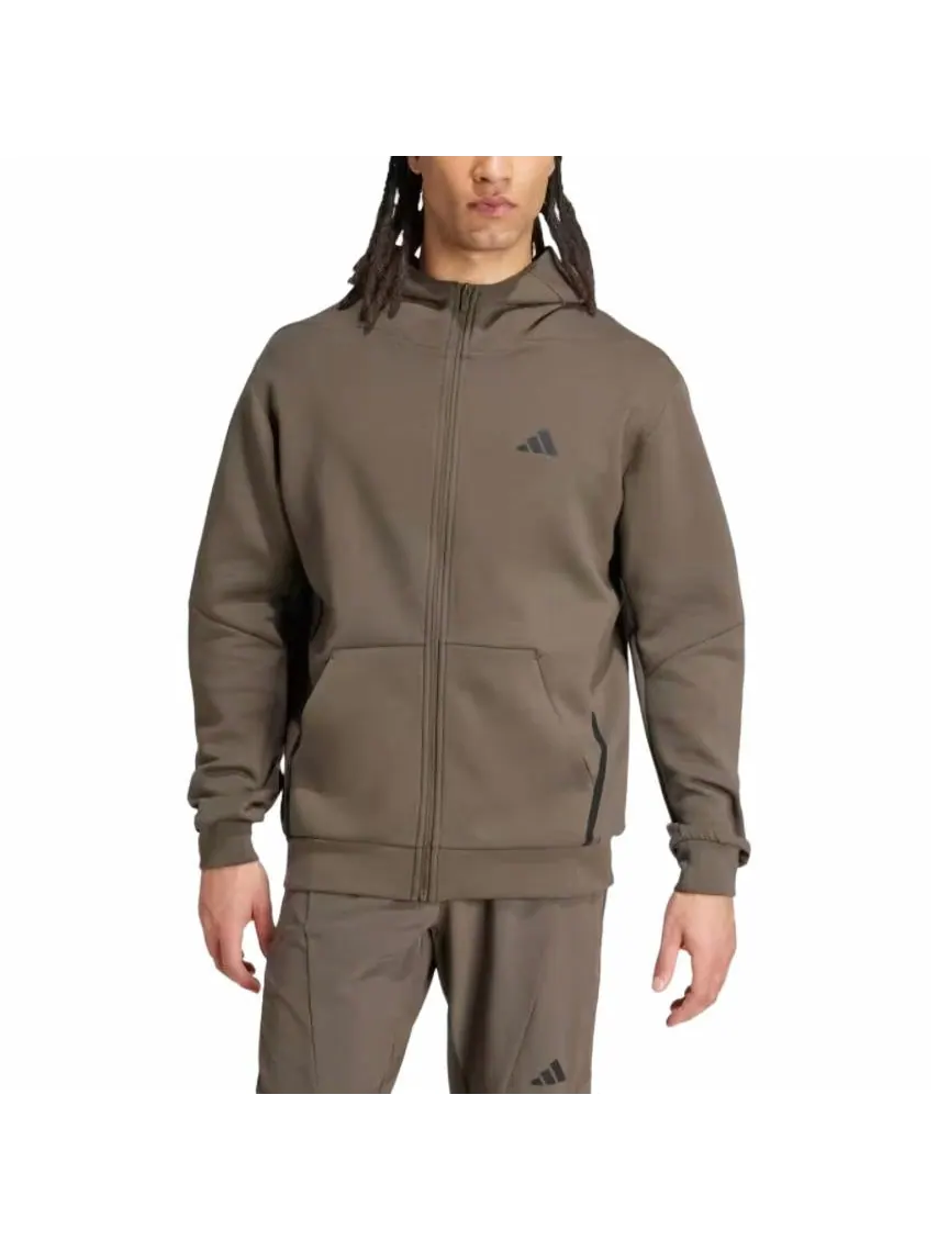 Куртка adidas Designed for Training Full-Zip Track Jacket 'Green' — изображение 2 из 6, зеленый