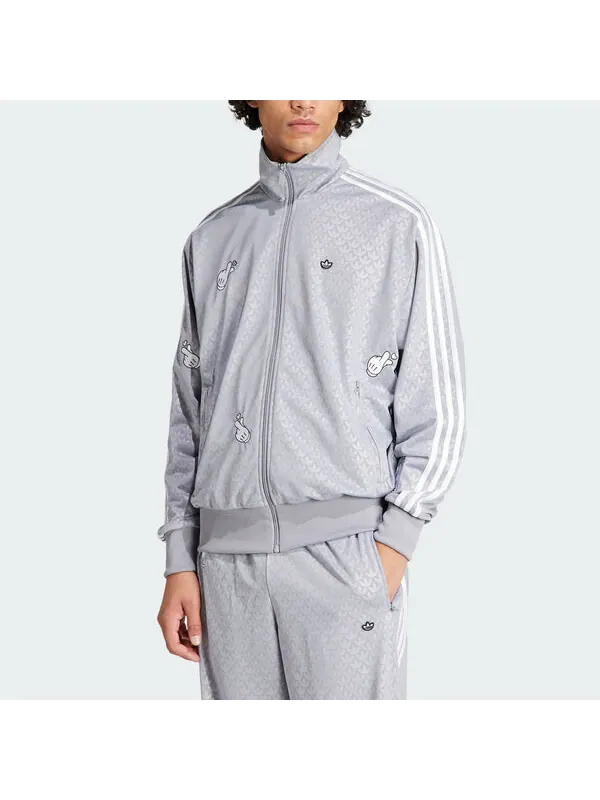 Куртка оригиналы x вышивка монограммы Микки Мауса Firebird Truck Top азиатские размеры Adidas — изображение 3 из 4, серый