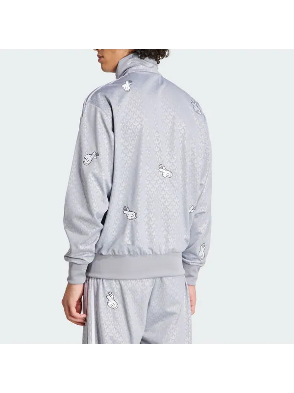 Куртка оригиналы x вышивка монограммы Микки Мауса Firebird Truck Top азиатские размеры Adidas — изображение 4 из 4, серый
