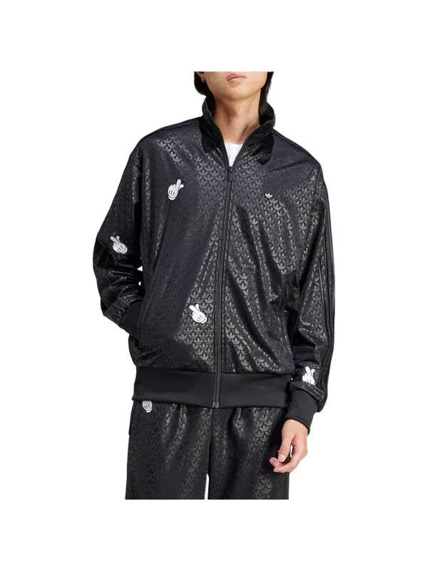 Куртка Микки Маус x Originals монограмма вышитая Firebird трек топ азиатский размер Adidas — изображение 3 из 4, черный