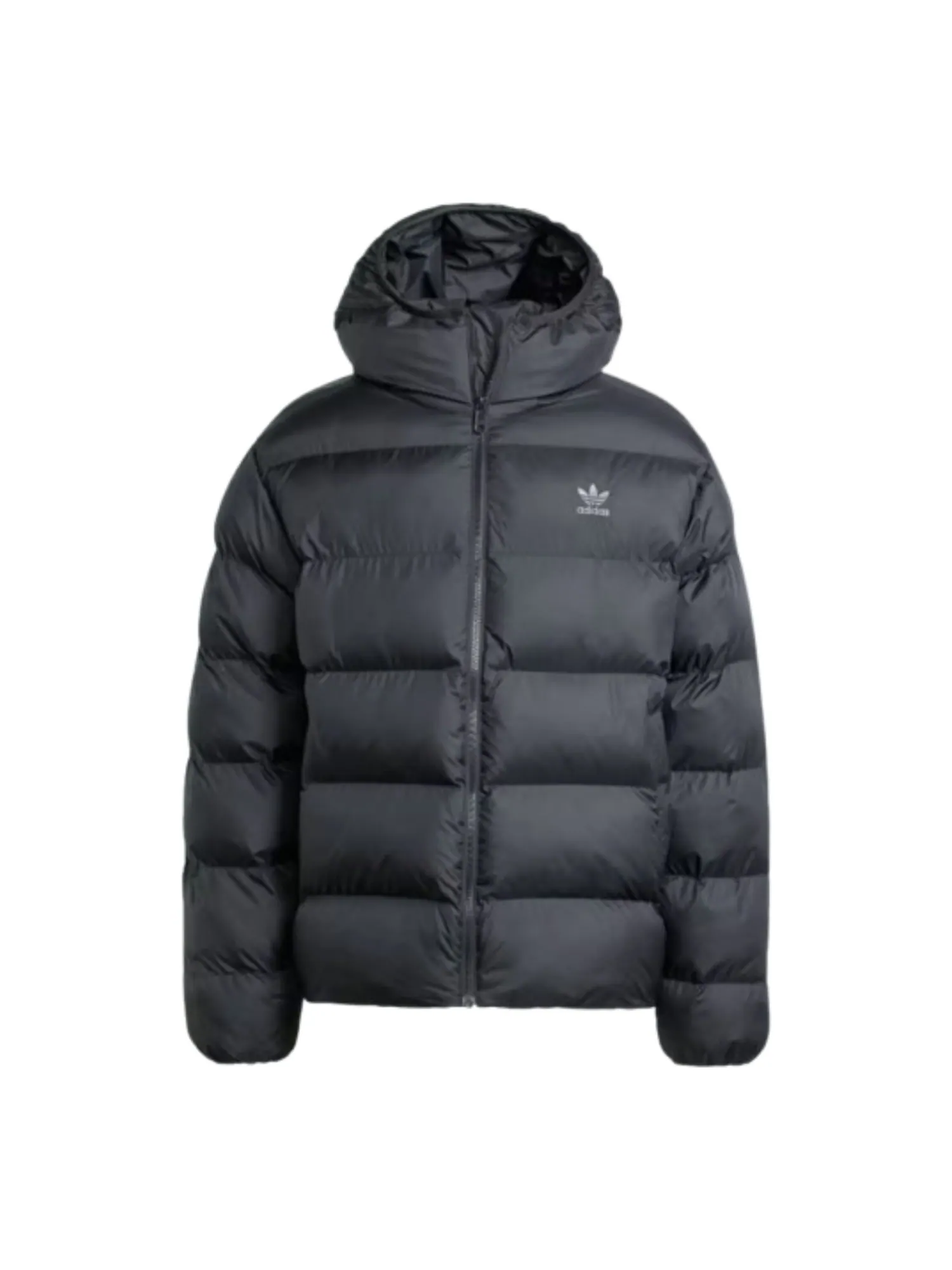 Пуховая куртка Adidas Tonal Hooded Puffer Jacket 'Black' — изображение 1 из 3, черный