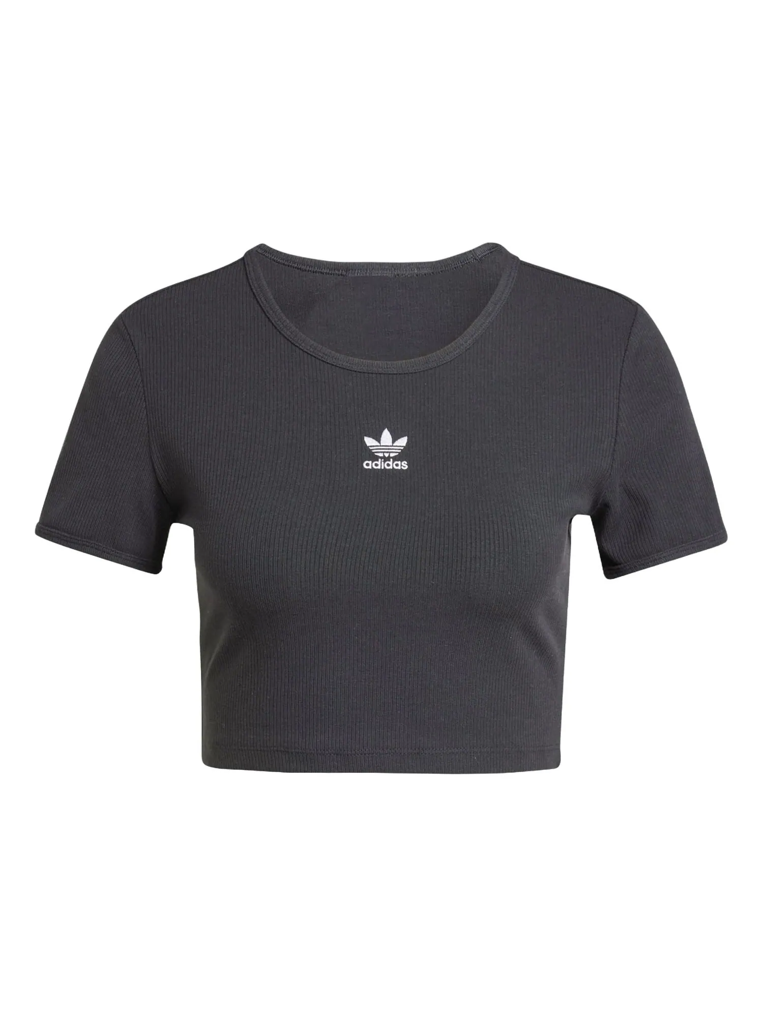 Футболка (WMNS) adidas Essentials Rib T-shirt 'Black' — изображение 1 из 1, черный