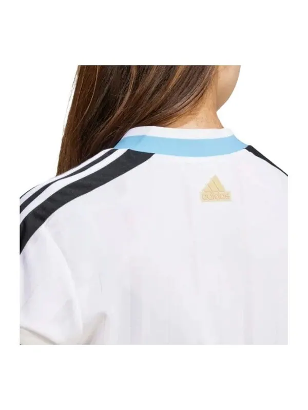 Футболка tiro cut 3 полоски укороченный джерси Adidas — изображение 2 из 3, белый/синий