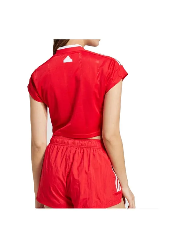 Футболка tiro cut 3 полоски укороченный джерси Adidas — изображение 2 из 3, красный/белый