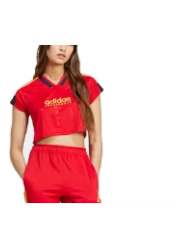 Футболка tiro cut 3 полоски укороченный джерси Adidas — изображение 2 из 3, красный/черный