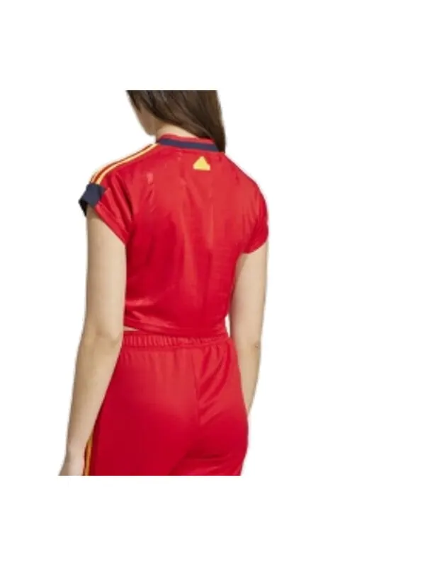 Футболка tiro cut 3 полоски укороченный джерси Adidas — изображение 3 из 3, красный/черный