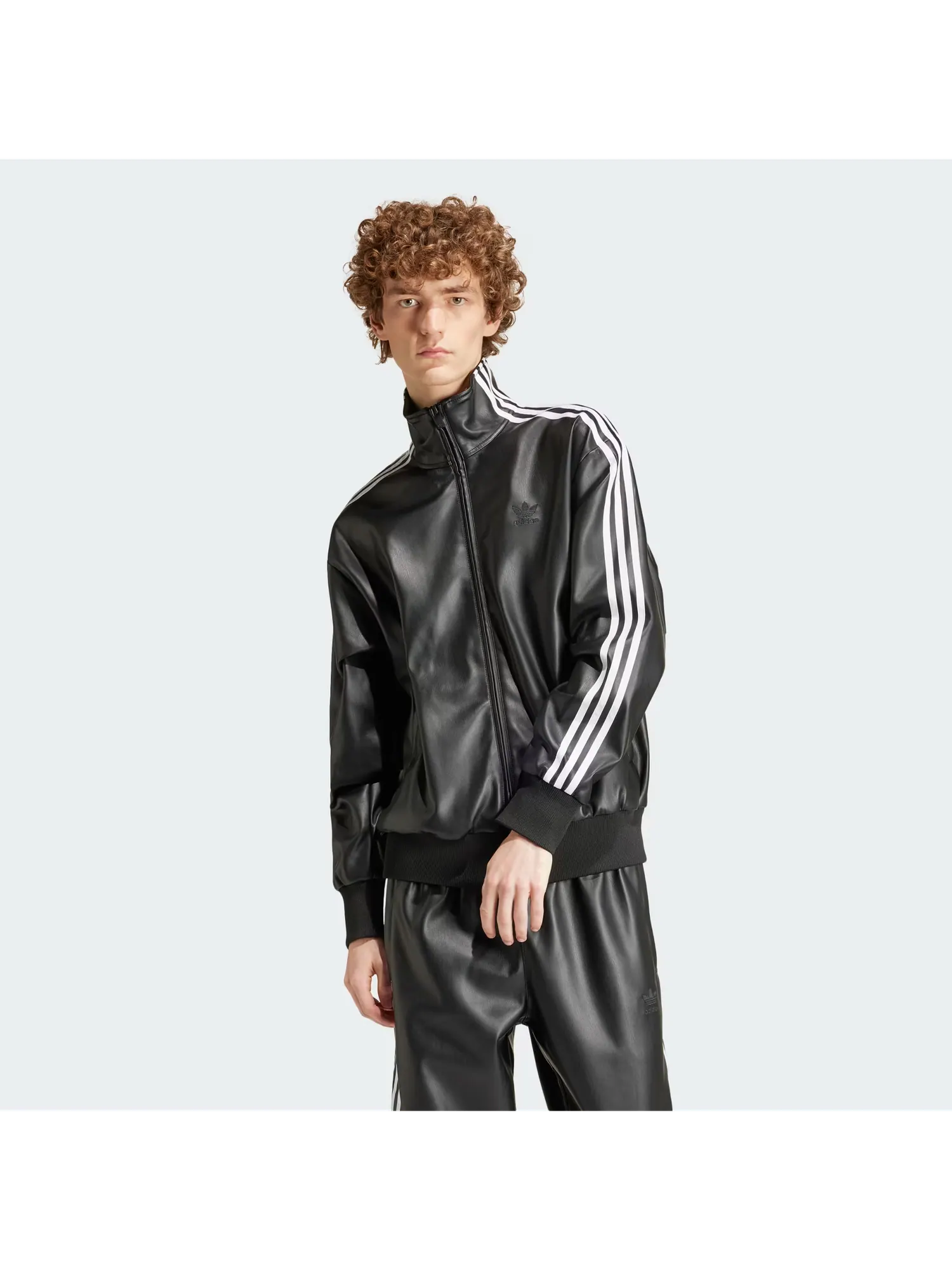 Куртка Adidas Originals Deportiva Addicoolor 3 stripes Synthetic skin — изображение 2 из 6, черный