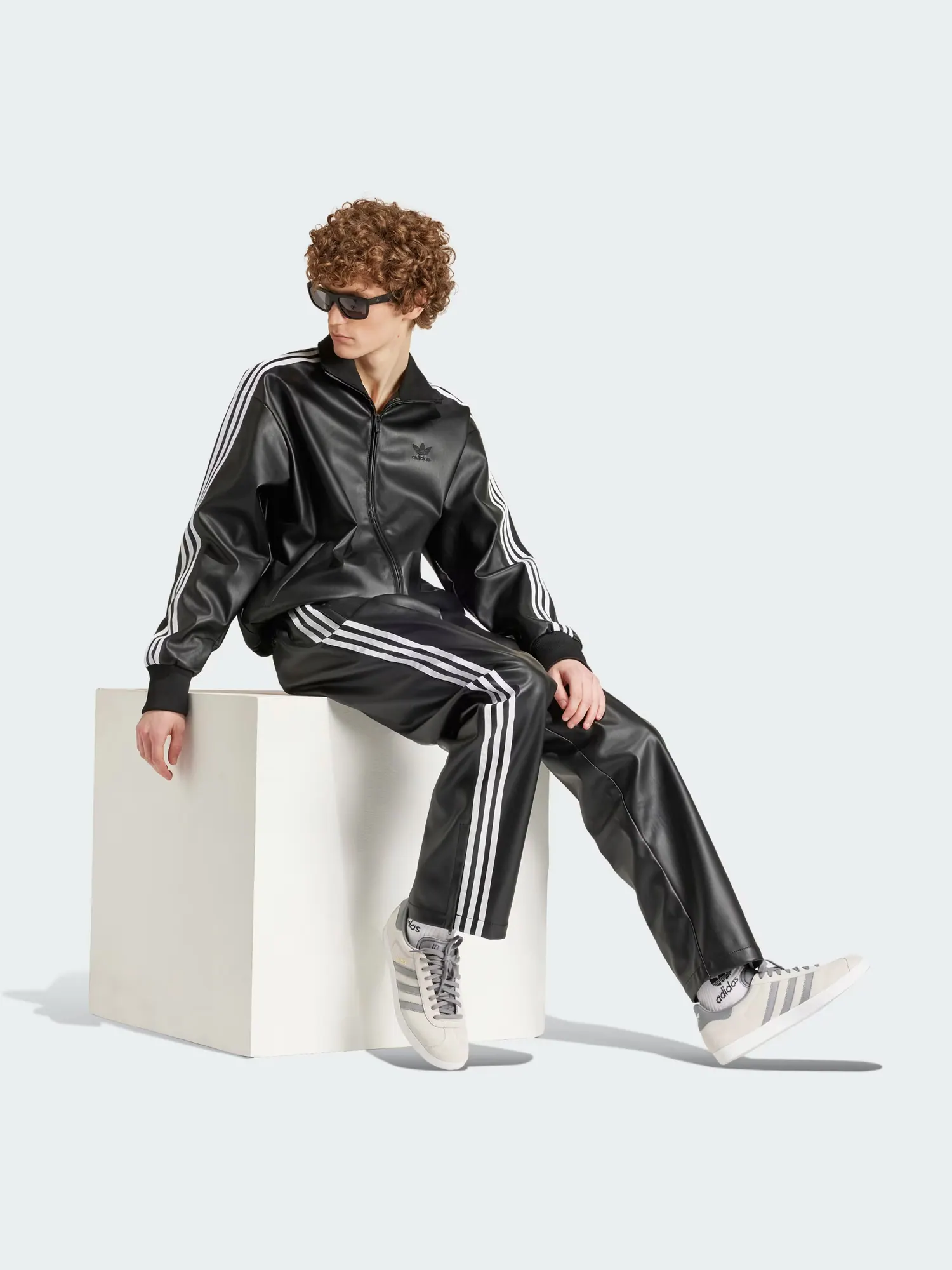 Куртка Adidas Originals Deportiva Addicoolor 3 stripes Synthetic skin — изображение 4 из 6, черный