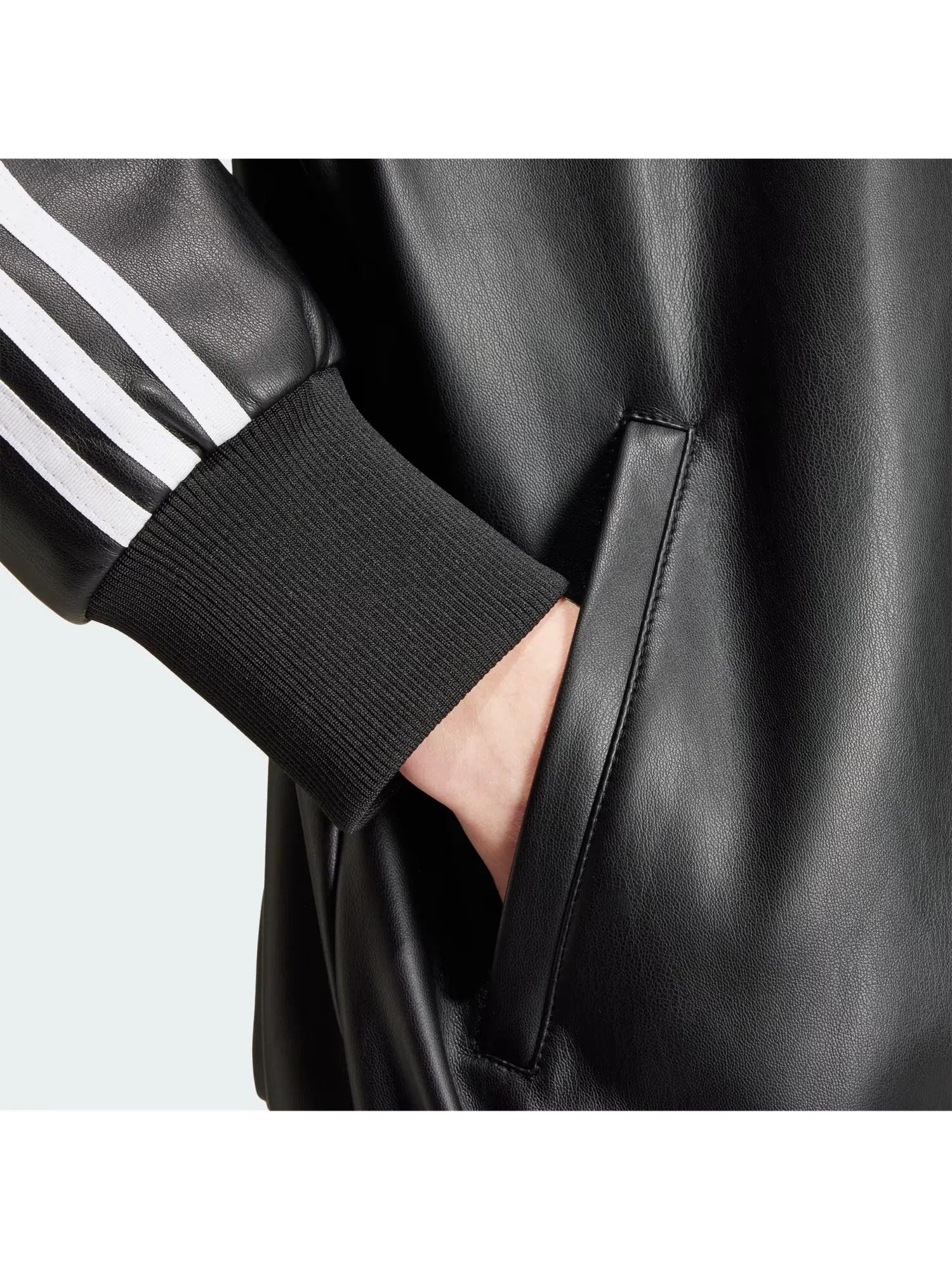 Куртка Adidas Originals Deportiva Addicoolor 3 stripes Synthetic skin — изображение 5 из 6, черный