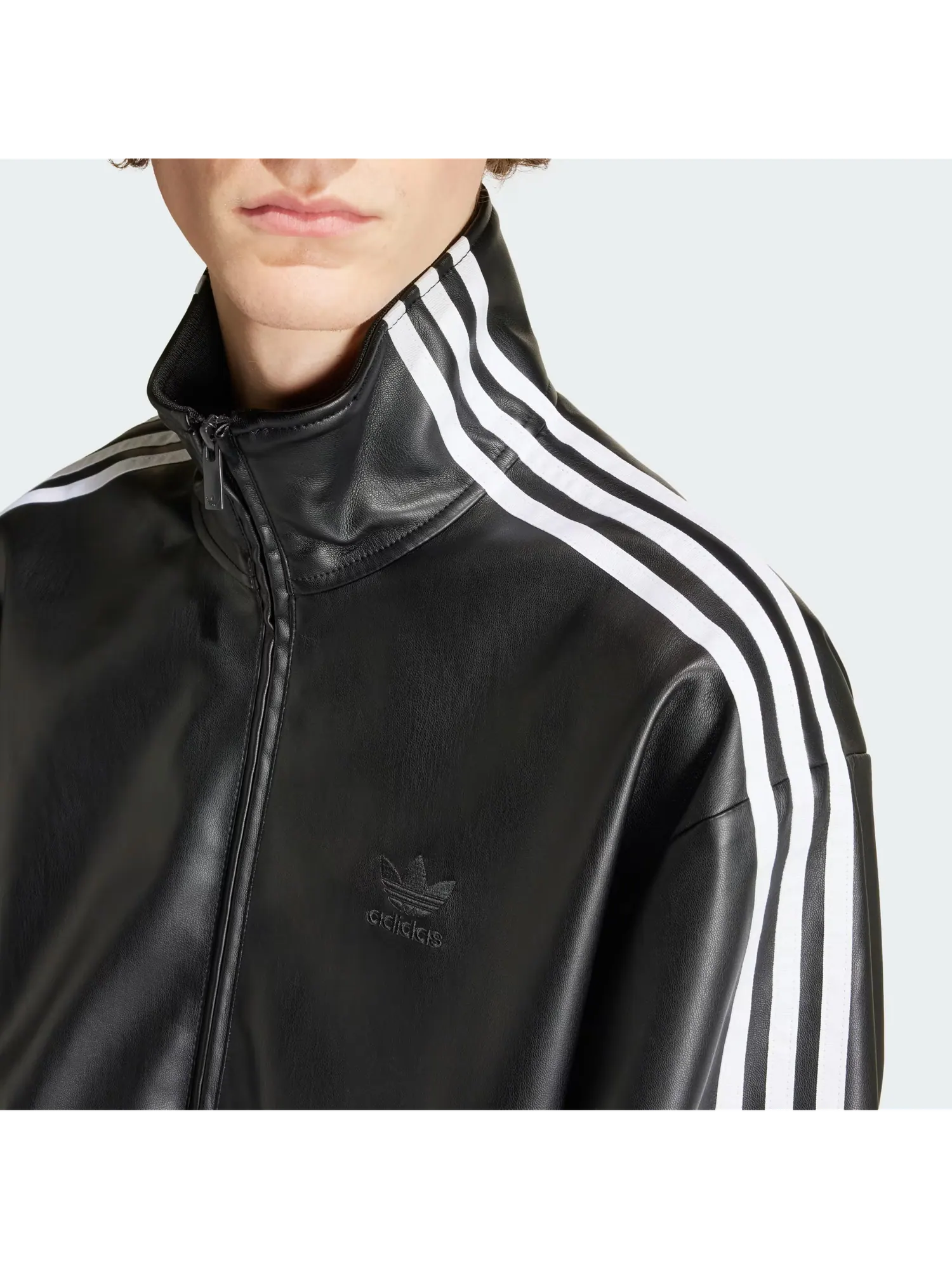 Куртка Adidas Originals Deportiva Addicoolor 3 stripes Synthetic skin — изображение 6 из 6, черный