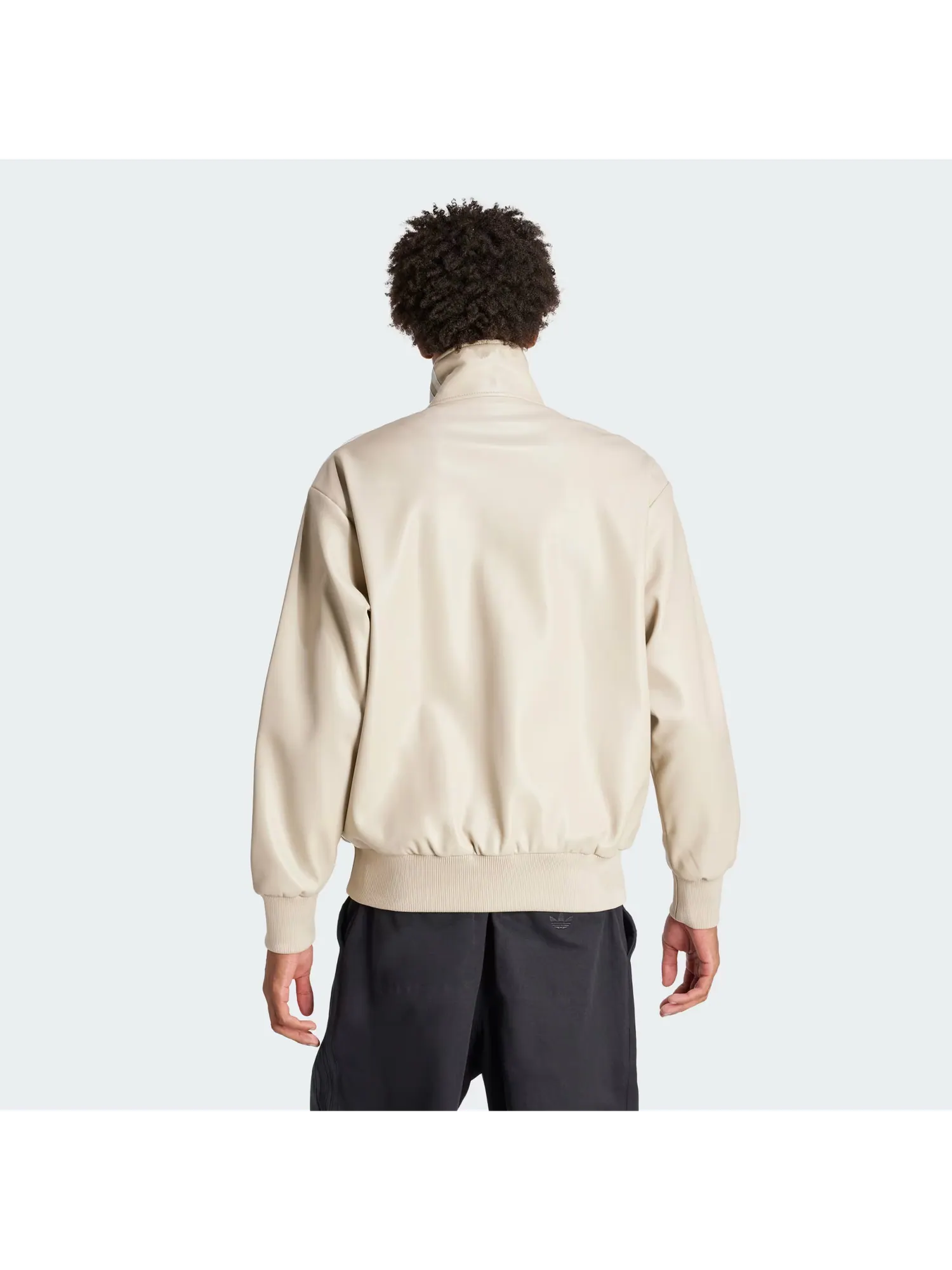 Куртка Adidas Originals Deportiva Addicoolor 3 stripes Synthetic skin — изображение 3 из 6, бежевый