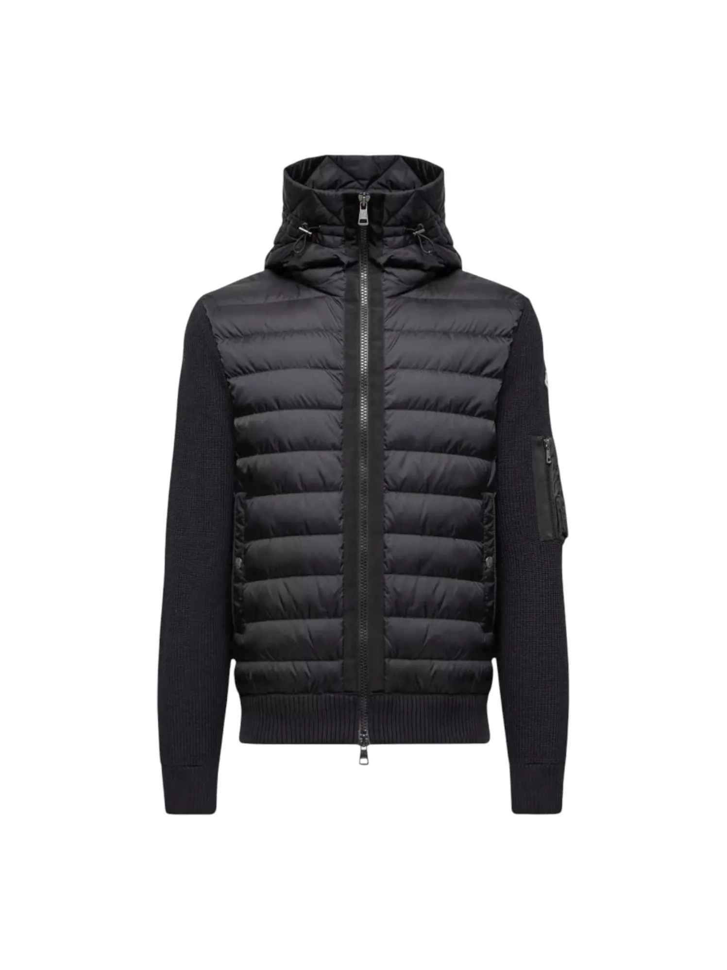 Худи Moncler Padded Wool Hoodie 24FW 'Black' — изображение 1 из 3, черный