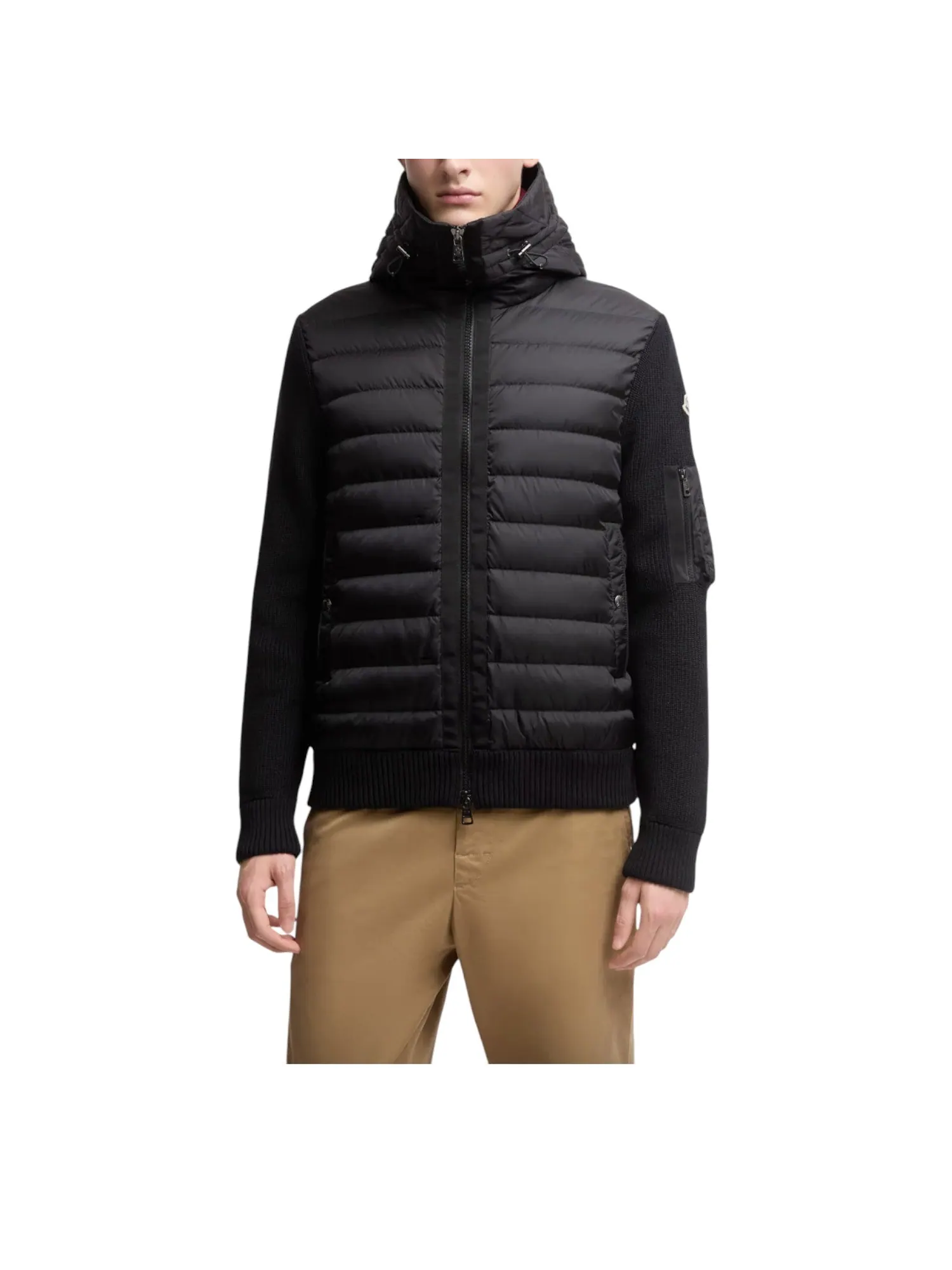 Худи Moncler Padded Wool Hoodie 24FW 'Black' — изображение 2 из 3, черный
