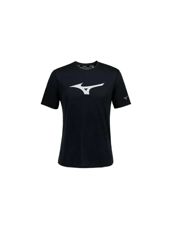 Футболка performance logo t-shirt 'black' Mizuno — изображение 2 из 3, черный