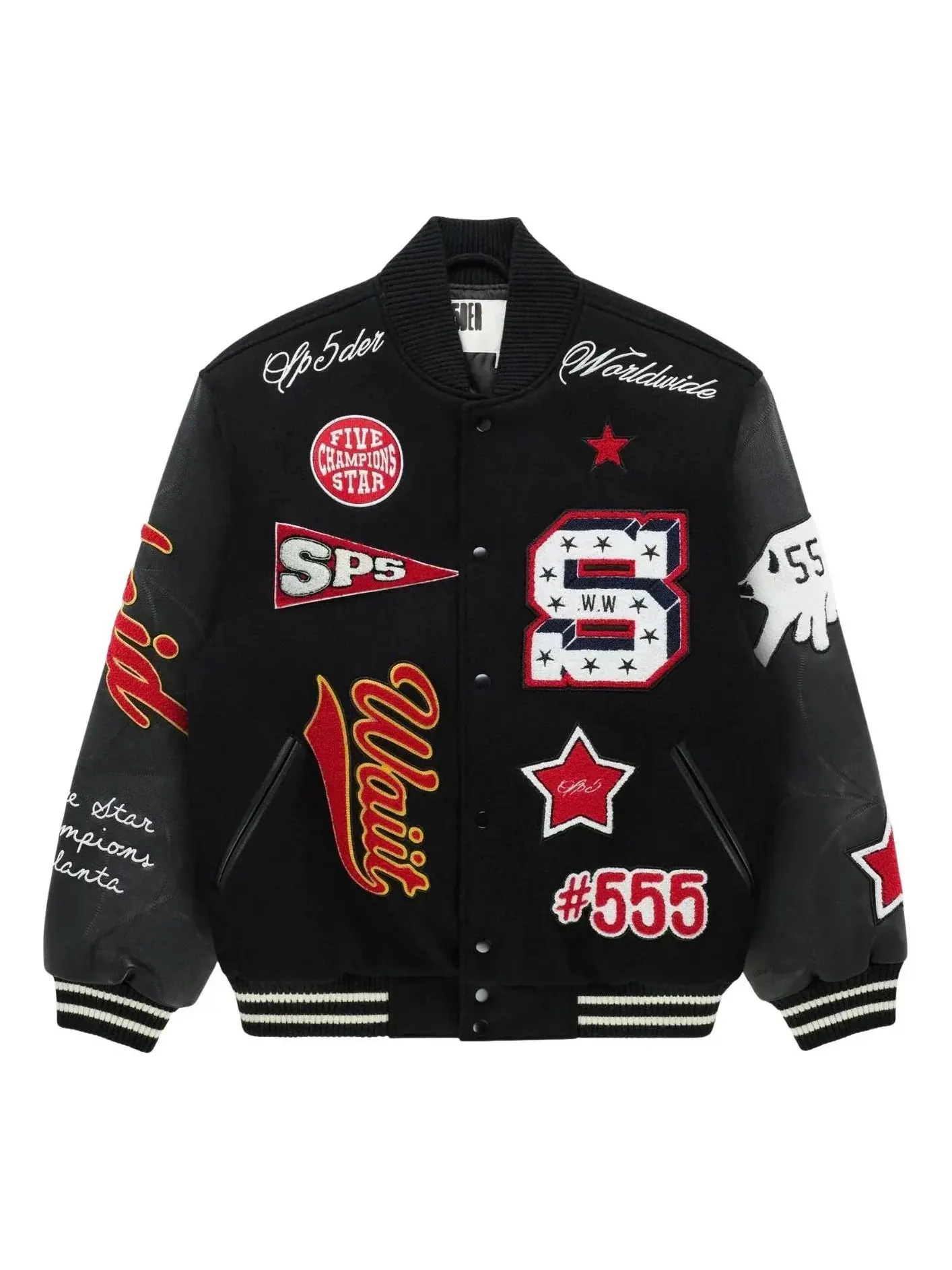 Куртка-бомбер Sp5der Cuntry Varsity Jacket — изображение 1 из 2, черный