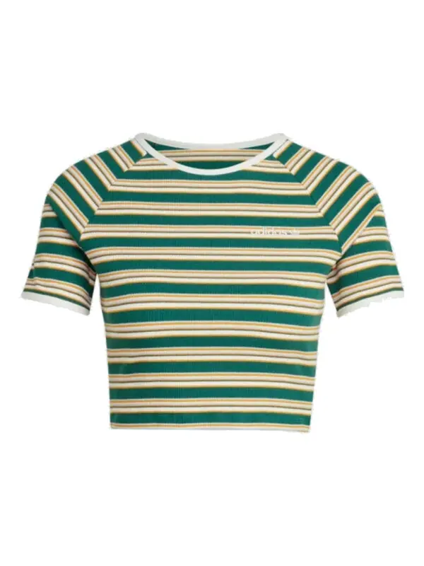 Футболка '80s rib stripe baby t-shirt 'green yellow' Adidas — изображение 1 из 3, зеленый/желтый