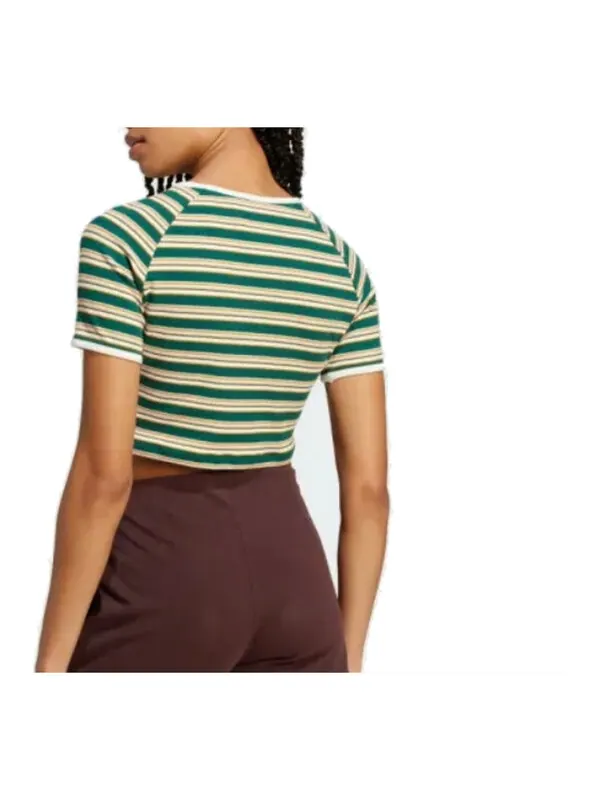 Футболка '80s rib stripe baby t-shirt 'green yellow' Adidas — изображение 3 из 3, зеленый/желтый