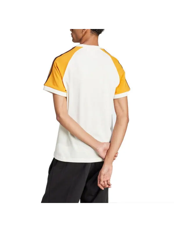 Футболка originals '80s premium 3-stripes t-shirt 'white yellow' asia sizing Adidas — изображение 2 из 3, белый/желтый