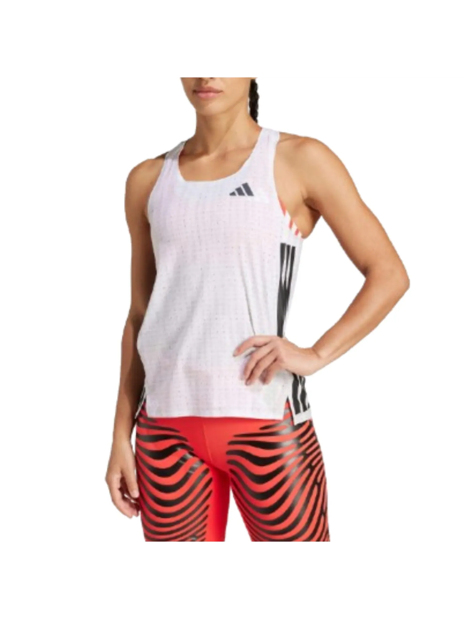 (WMNS) Майка для бега Adidas Adizero White — изображение 2 из 3, белый