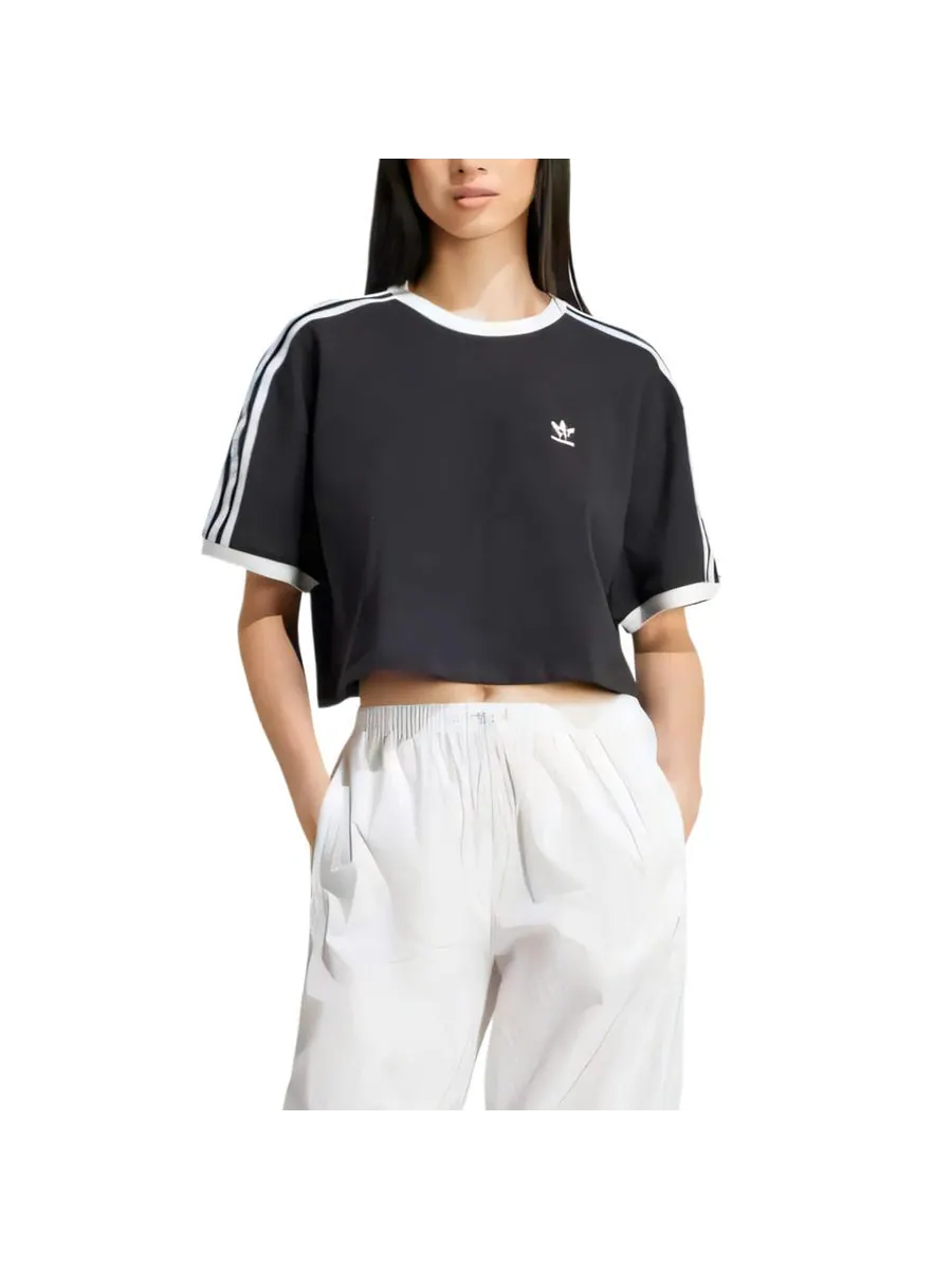Футболка adidas 3s Loose Crop Top 'Black' — изображение 2 из 4, черный