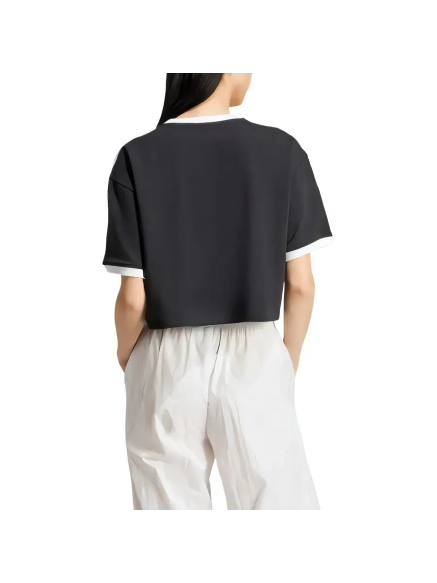 Футболка adidas 3s Loose Crop Top 'Black' — изображение 3 из 4, черный