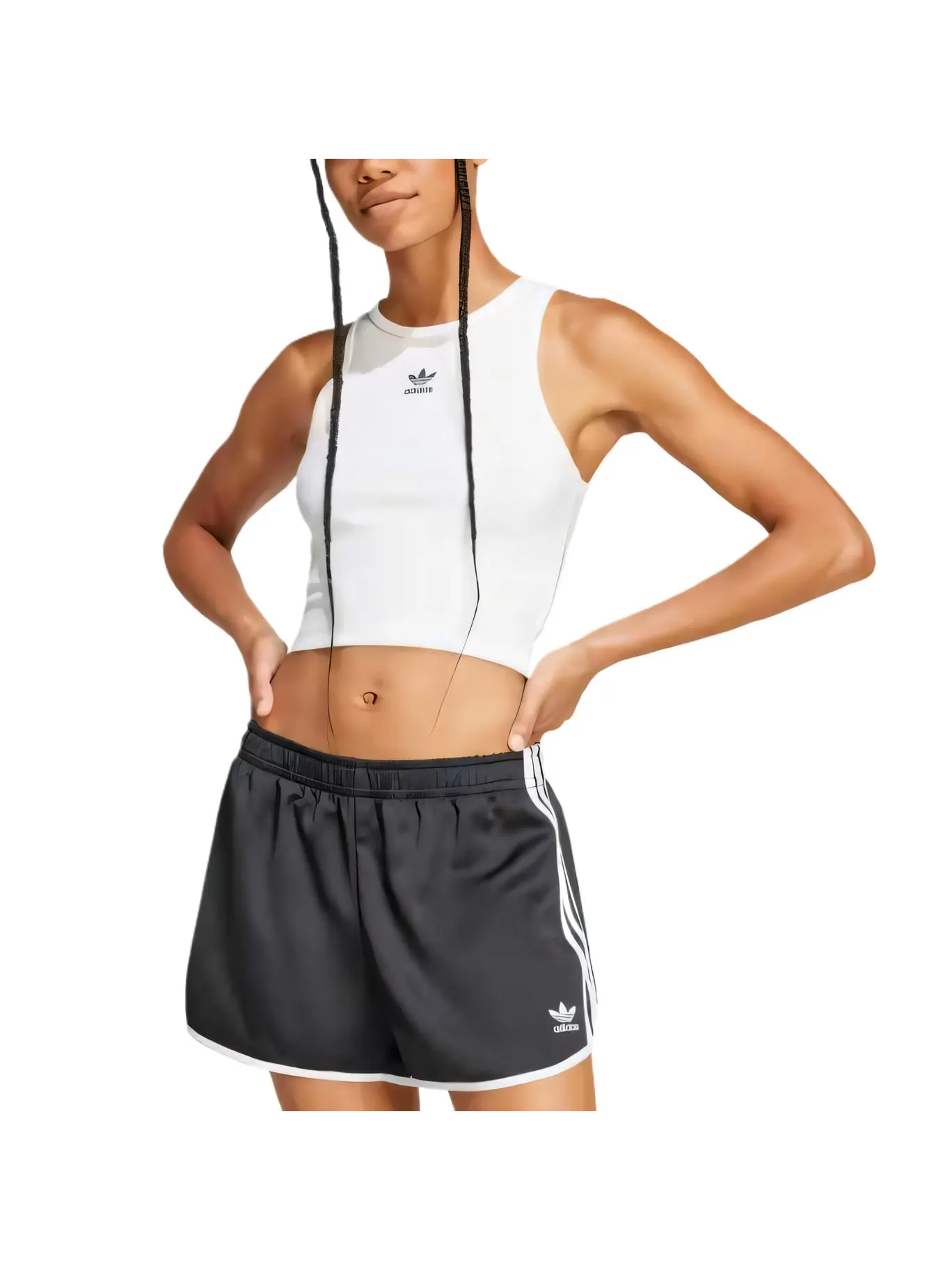Топ (WMNS) adidas Essentials Ribbed Tank Top 'White' — изображение 2 из 4, белый