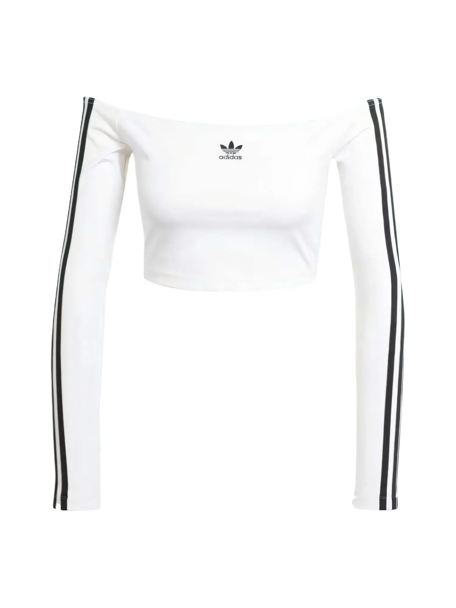 (WMNS) Adidas Adicolor Футболка с длинными рукавами и открытыми плечами — изображение 1 из 4, белый/черный