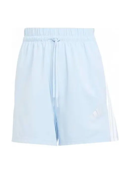 Спортивные шорты (WMNS) adidas Essentials 3-Stripes Cotton Shorts 'Glow Blue White' — изображение 1 из 3, синий