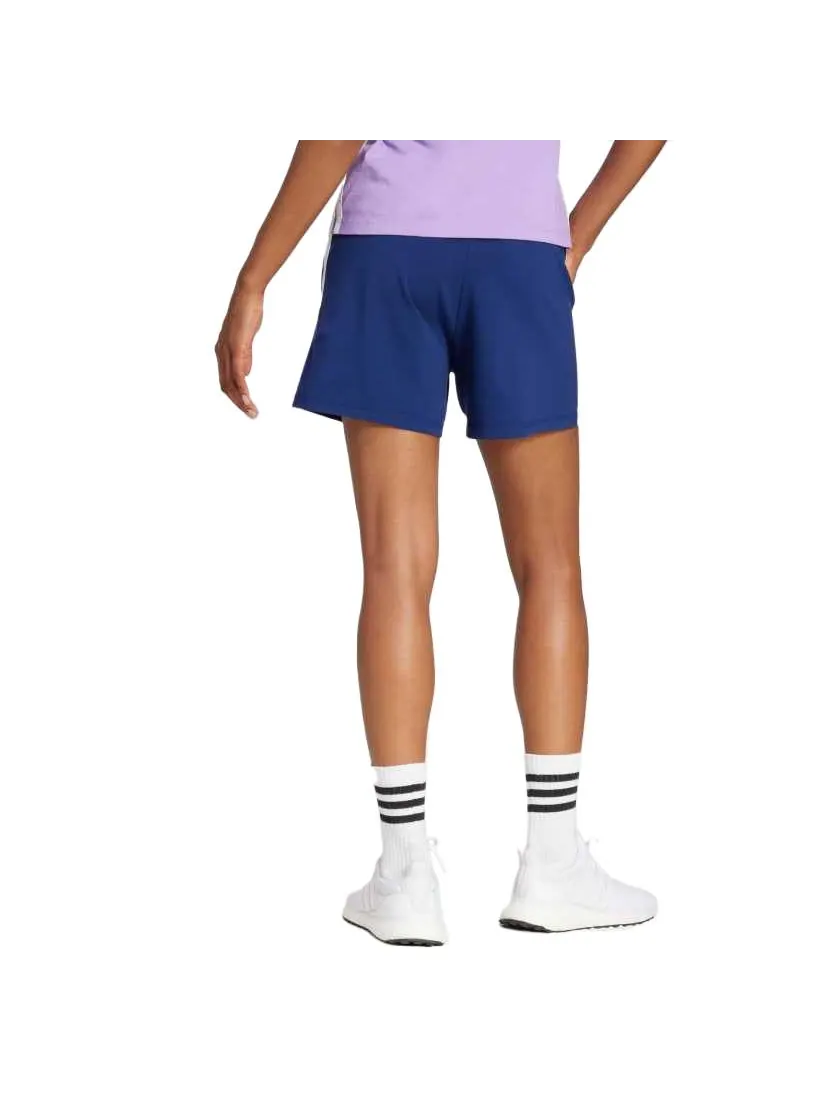 Спортивные шорты (WMNS) adidas Essentials 3-Stripes Cotton Shorts 'Blue' — изображение 3 из 4, синий