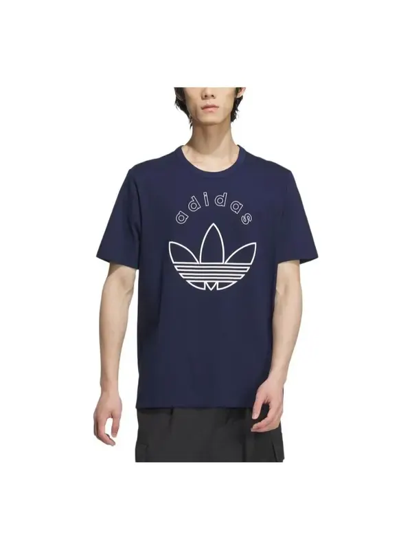 Футболка оригиналы футболка с принтом логотипа азиатские размеры Adidas — изображение 1 из 2, черный/белый