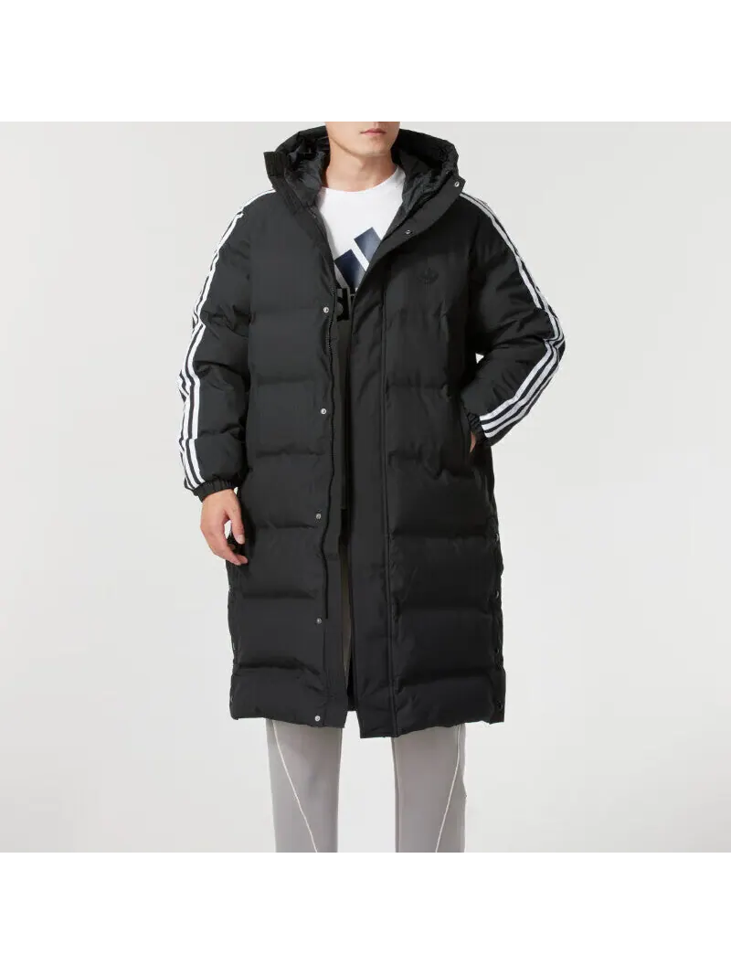 Длинная пуховая куртка Adidas, азиатский размер — изображение 3 из 5, черный/белый