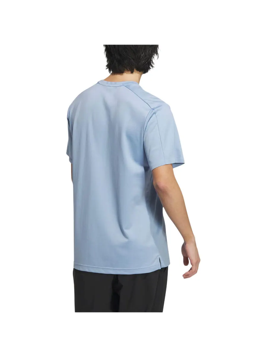 Футболка adidas Sport Casual Cooling Solid Color Crew Neck T-Shirt Asia Sizing 'Teal' — изображение 3 из 4, бирюзовый