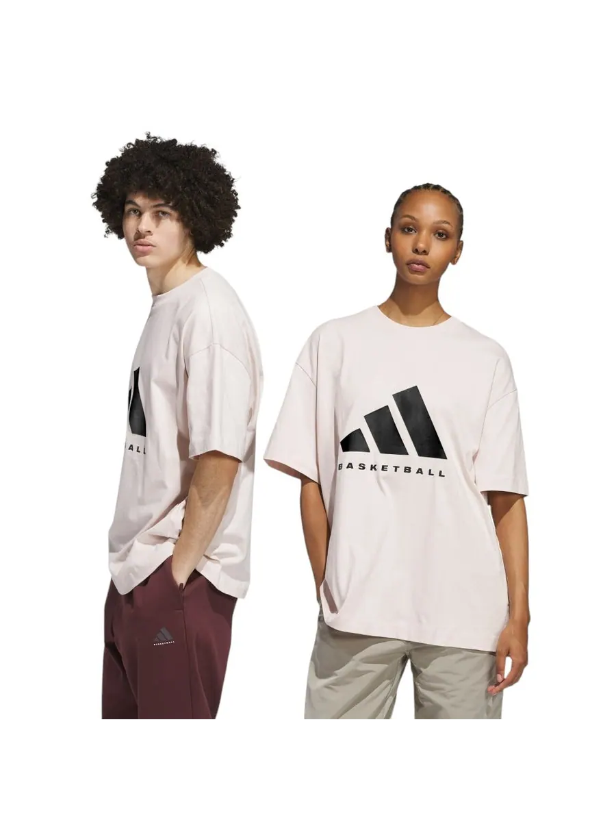 Футболка adidas Basketball T-Shirt 'Pink' — изображение 2 из 3, розовый