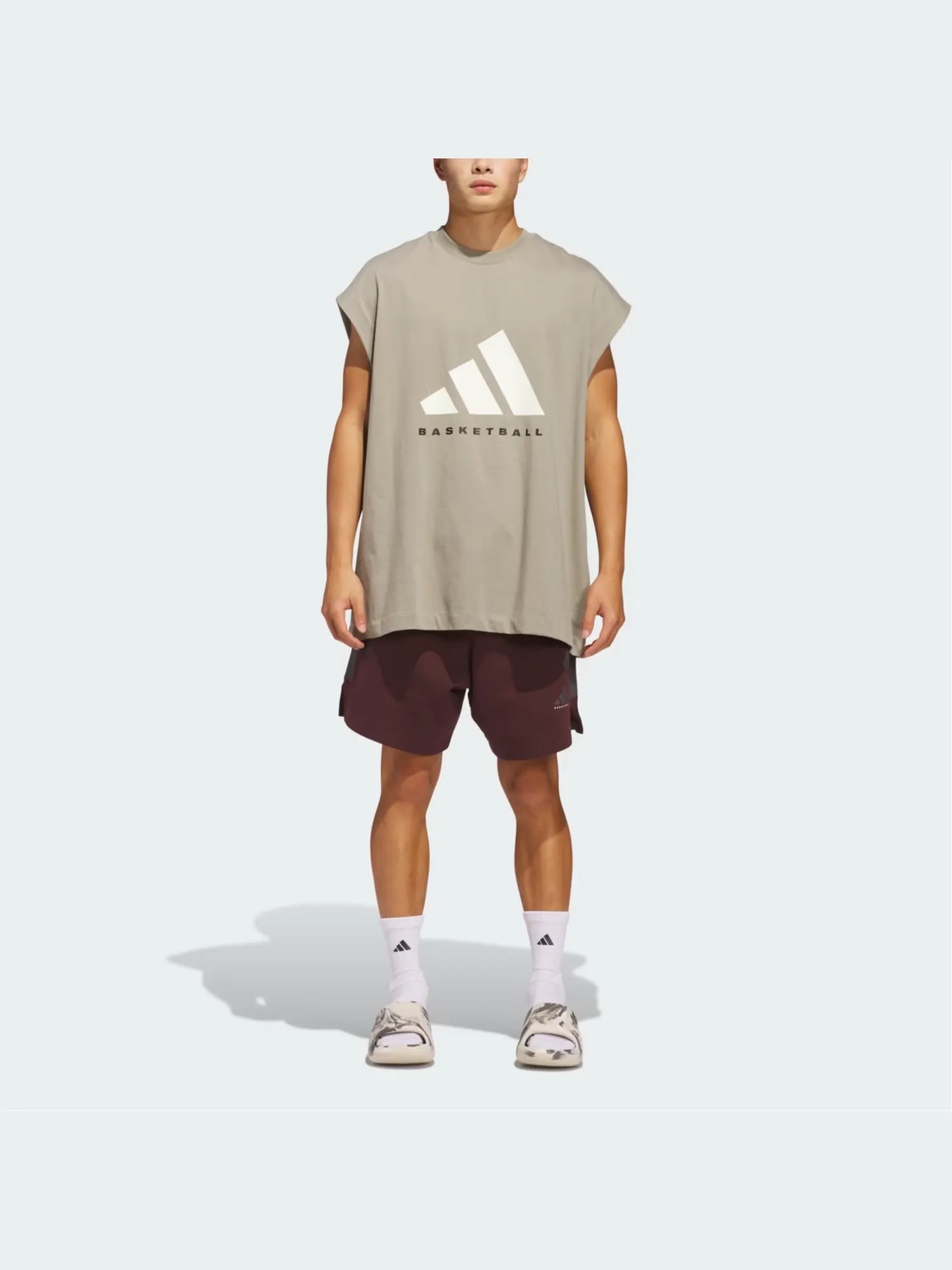 Жилет без рукавов Adidas 'Putty Beige' — изображение 2 из 5, бежевый