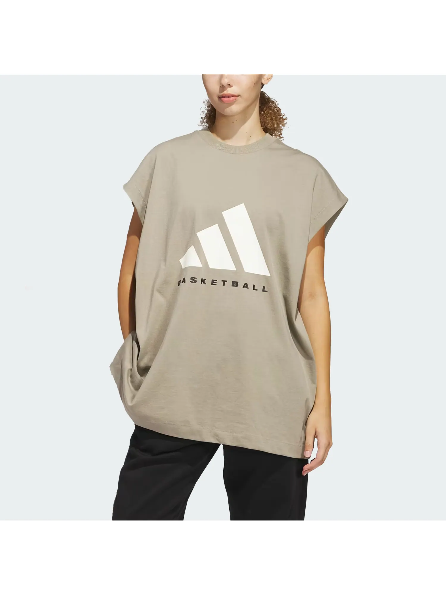 Жилет без рукавов Adidas 'Putty Beige' — изображение 3 из 5, бежевый