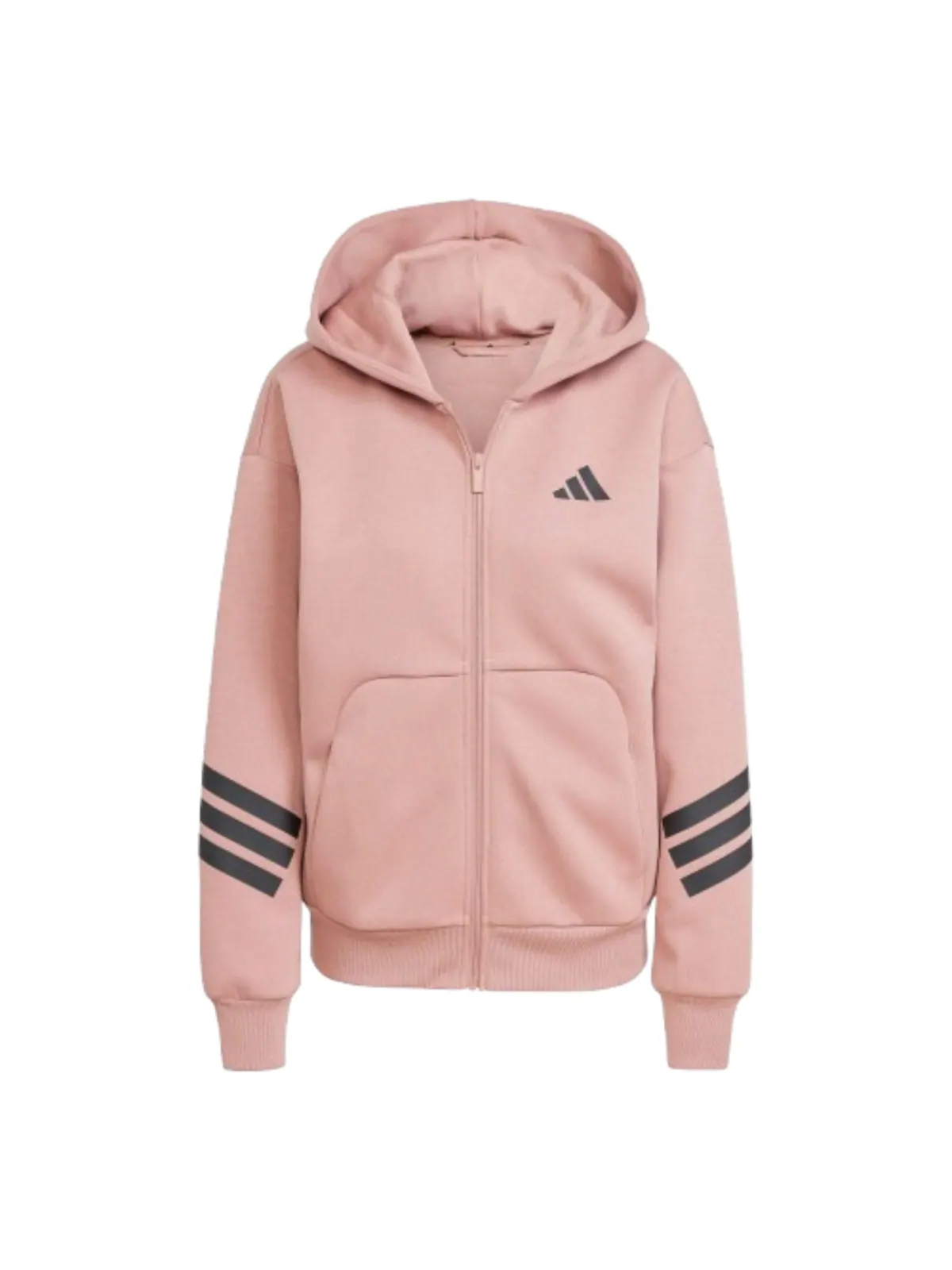 (WMNS) Толстовка Adidas Future Icons с тремя полосками и застежкой-молнией — изображение 1 из 2, розовый/черный