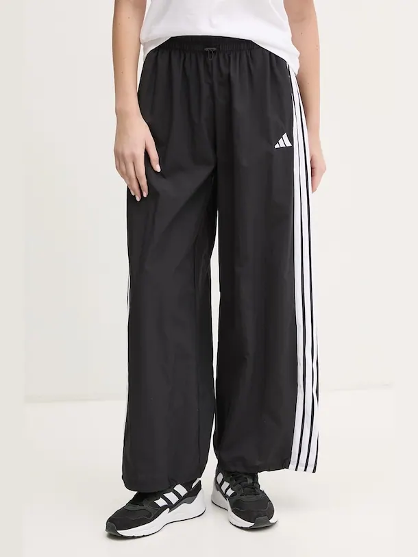 Брюки спортивные Adidas Essentials 3-Stripes Lifestyle Woven Parachute — изображение 2 из 6, черный