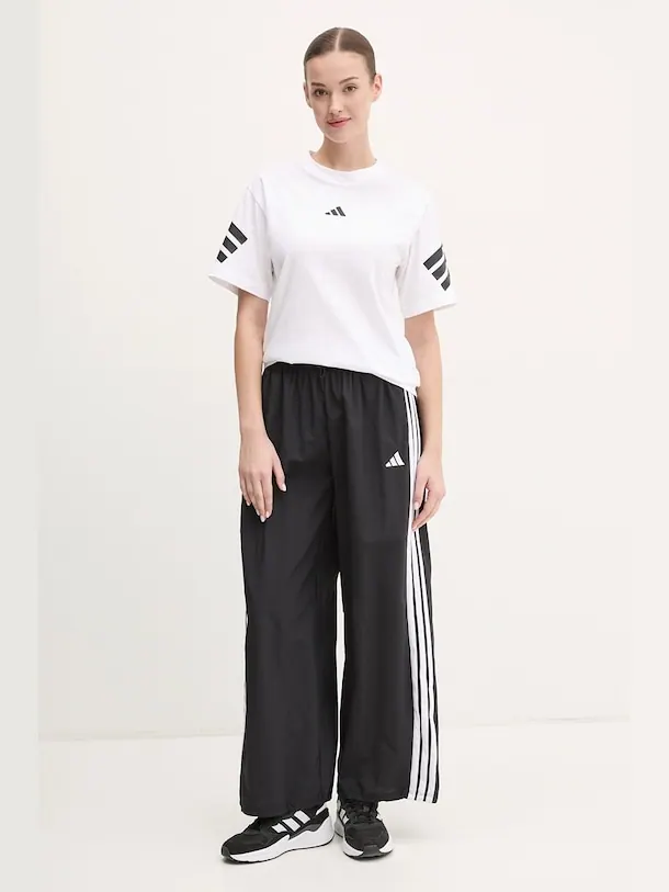 Брюки спортивные Adidas Essentials 3-Stripes Lifestyle Woven Parachute — изображение 3 из 6, черный