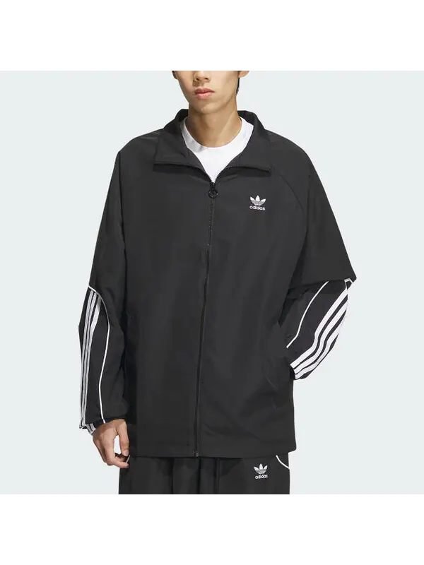 Куртка оригиналы 3 полоски куртка тренера азиатские размеры Adidas — изображение 3 из 4, черный