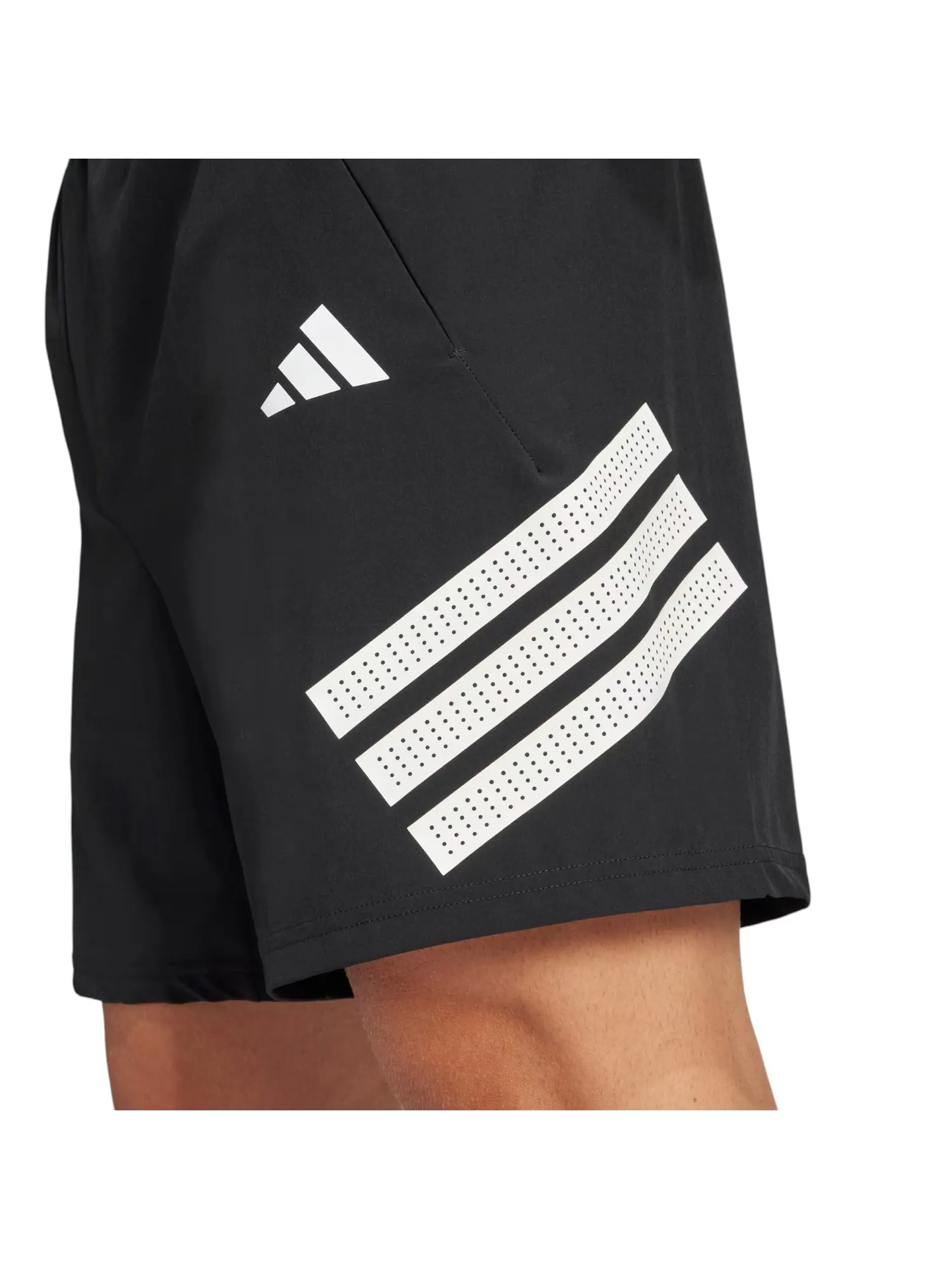 Шорты Adidas Icon Three Stripes Shorts 'Black White' — изображение 5 из 5, черный/белый