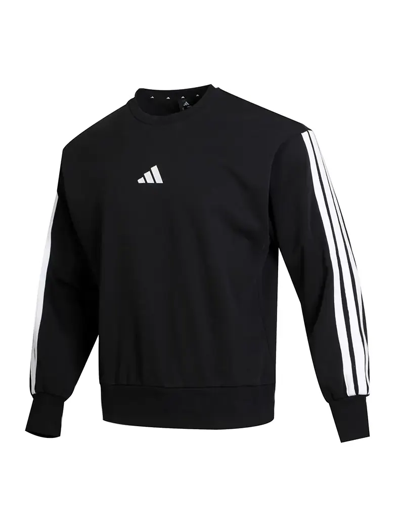 Топ adidas Essentials 3-Stripes French Terry Sweatshirt 'Black' — изображение 1 из 3, черный