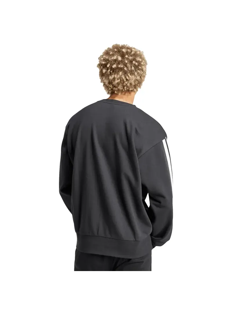 Топ adidas Essentials 3-Stripes French Terry Sweatshirt 'Black' — изображение 2 из 3, черный