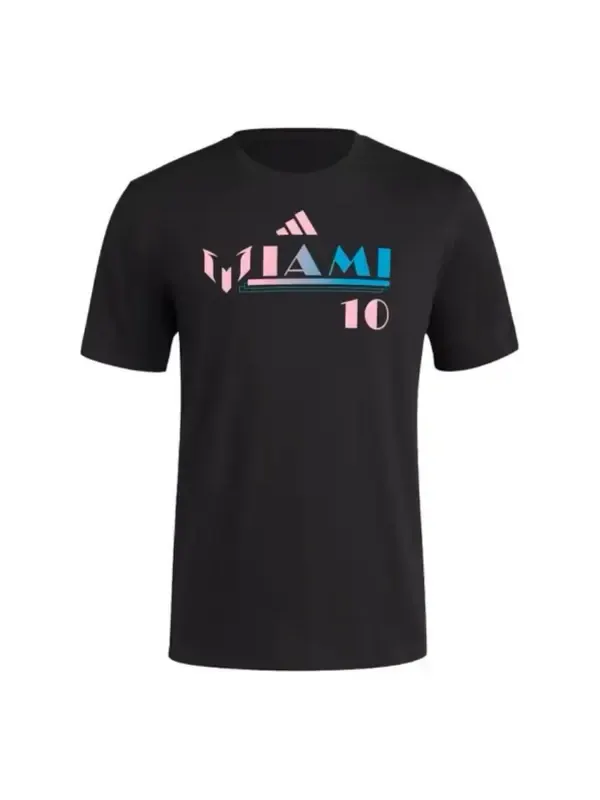 Футболка 'm'iami graphic tee 'black' Adidas — изображение 1 из 2, черный