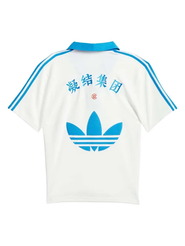 Рубашка поло x clot pique polo shirt 'core white' Adidas — изображение 2 из 2, белый