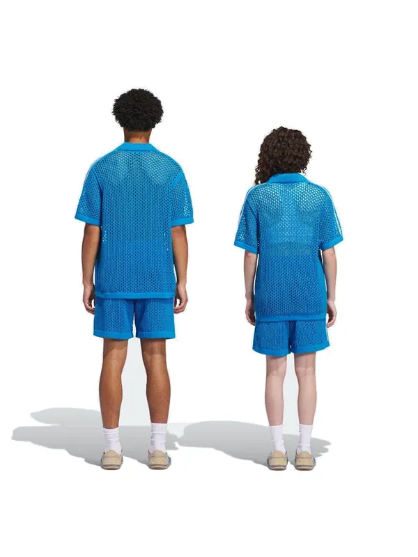Рубашка поло x Clot fw24 вязаная крючком рубашка поло азиатские размеры Adidas — изображение 4 из 4, синий