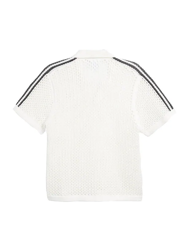 Рубашка поло x Clot fw24 вязаная крючком рубашка поло азиатские размеры Adidas — изображение 2 из 3, белый