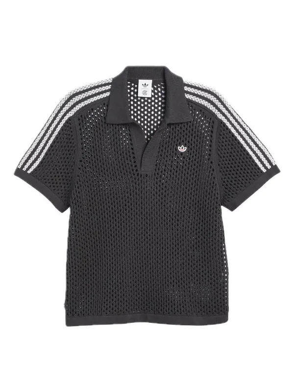 Рубашка поло x clot fw24 crochet polo shirt asia sizing 'carbon' Adidas — изображение 1 из 4, темно-серый