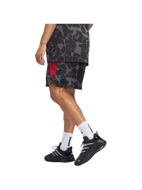 Шорты x bape dame 9 баскетбольные шорты Adidas — изображение 4 из 4, серый/красный